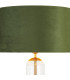 Clarkson Tubular Table Lamp 1 Light E27 Brass Gold/Clear Glass/Moss Green/Gold 40cm Velvet Shade-5