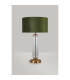 Clarkson Tubular Table Lamp 1 Light E27 Brass Gold/Clear Glass/Moss Green/Gold 40cm Velvet Shade-7