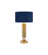 Clarkson Tubular Table Lamp 1 Light E27 Brass Gold/Gold Fade Glass/Navy/Gold 40cm Velvet Shade-1