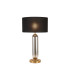 Clarkson Tubular Table Lamp 1 Light E27 Brass Gold/Smoke Fade Glass/Black 40cm Linen Shade-1