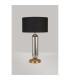 Clarkson Tubular Table Lamp 1 Light E27 Brass Gold/Smoke Fade Glass/Black 40cm Linen Shade-7