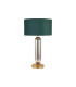 Clarkson Tubular Table Lamp 1 Light E27 Brass Gold/Smoke Fade Glass/Forest Green 40cm Velvet Shade-4