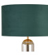 Clarkson Tubular Table Lamp 1 Light E27 Brass Gold/Smoke Fade Glass/Forest Green 40cm Velvet Shade-5
