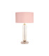 Clarkson Tubular Table Lamp 1 Light E27 Polished Nickel/Clear Glass/Blush Pink/Prosecco 40cm Velvet Shade-1