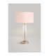Clarkson Tubular Table Lamp 1 Light E27 Polished Nickel/Clear Glass/Blush Pink/Prosecco 40cm Velvet Shade-3