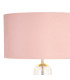 Clarkson Tubular Table Lamp 1 Light E27 Polished Nickel/Clear Glass/Blush Pink/Prosecco 40cm Velvet Shade-5