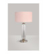 Clarkson Tubular Table Lamp 1 Light E27 Polished Nickel/Clear Glass/Blush Pink/Prosecco 40cm Velvet Shade-7