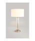 Clarkson Tubular Table Lamp 1 Light E27 Polished Nickel/Clear Glass/Ivory 40cm Faux Silk Shade-3