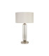 Clarkson Tubular Table Lamp 1 Light E27 Polished Nickel/Clear Glass/Ivory 40cm Faux Silk Shade-4