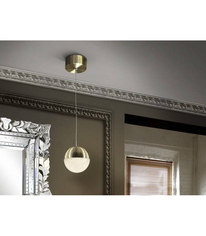 Integrated LED Globe Ceiling Pendant Brass - 1