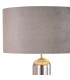 Clarkson Tubular Table Lamp 1 Light E27 Polished Nickel/Smoke Fade Glass/Light Grey 40cm Velvet Shade-5