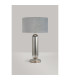 Clarkson Tubular Table Lamp 1 Light E27 Polished Nickel/Smoke Fade Glass/Light Grey 40cm Velvet Shade-7
