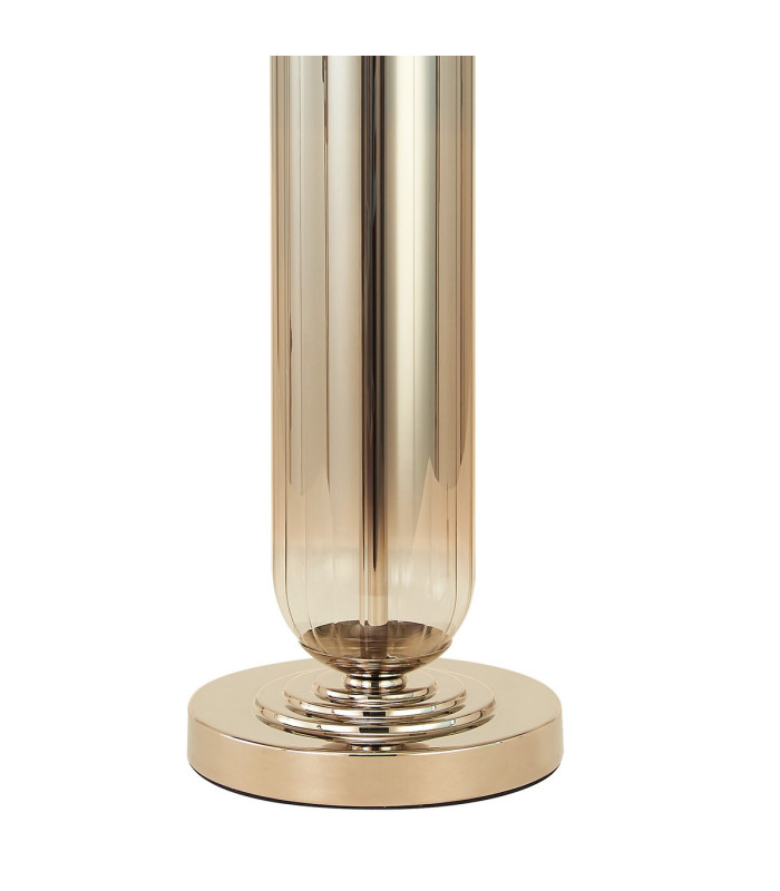 Clarkson Tubular Table Lamp 1 Light E27 Polished Nickel/Smoke Fade Glass/Teal 40cm Velvet Shade-6