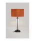 Clarkson Tubular Table Lamp 1 Light E27 Satin Black/Clear Glass/Burnt Orange/Copper 40cm Velvet Shade-3