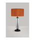 Clarkson Tubular Table Lamp 1 Light E27 Satin Black/Clear Glass/Burnt Orange/Copper 40cm Velvet Shade-7