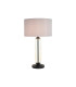 Clarkson Tubular Table Lamp 1 Light E27 Satin Black/Clear Glass/Lunar 40cm Faux Silk Shade-1