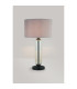 Clarkson Tubular Table Lamp 1 Light E27 Satin Black/Clear Glass/Lunar 40cm Faux Silk Shade-3