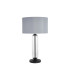 Clarkson Tubular Table Lamp 1 Light E27 Satin Black/Clear Glass/Lunar 40cm Faux Silk Shade-4
