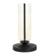 Clarkson Tubular Table Lamp 1 Light E27 Satin Black/Clear Glass/Lunar 40cm Faux Silk Shade-6