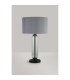 Clarkson Tubular Table Lamp 1 Light E27 Satin Black/Clear Glass/Lunar 40cm Faux Silk Shade-7