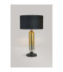 Clarkson Tubular Table Lamp 1 Light E27 Satin Black/Gold Fade Glass/Black/Prosecco 40cm Velvet Shade-3