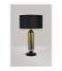 Clarkson Tubular Table Lamp 1 Light E27 Satin Black/Gold Fade Glass/Black/Prosecco 40cm Velvet Shade-7