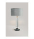 Clarkson Tubular Table Lamp 1 Light E27 Satin Black/Smoke Fade Glass/Dark Grey/Silver 40cm Velvet Shade-3