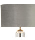 Clarkson Tubular Table Lamp 1 Light E27 Satin Black/Smoke Fade Glass/Dark Grey/Silver 40cm Velvet Shade-5