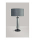 Clarkson Tubular Table Lamp 1 Light E27 Satin Black/Smoke Fade Glass/Dark Grey/Silver 40cm Velvet Shade-7