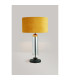 Clarkson Tubular Table Lamp 1 Light E27 Satin Black/Smoke Fade Glass/Ochre 40cm Velvet Shade-3