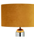 Clarkson Tubular Table Lamp 1 Light E27 Satin Black/Smoke Fade Glass/Ochre 40cm Velvet Shade-5