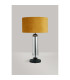 Clarkson Tubular Table Lamp 1 Light E27 Satin Black/Smoke Fade Glass/Ochre 40cm Velvet Shade-7