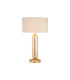 Clarkson Tubular Table Lamp 1 Light E27 Satin Gold/Cognac Glass/Ivory/Champagne 40cm Velvet Shade-1