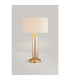Clarkson Tubular Table Lamp 1 Light E27 Satin Gold/Cognac Glass/Ivory/Champagne 40cm Velvet Shade-3