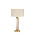 Clarkson Tubular Table Lamp 1 Light E27 Satin Gold/Cognac Glass/Ivory/Champagne 40cm Velvet Shade-4