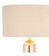 Clarkson Tubular Table Lamp 1 Light E27 Satin Gold/Cognac Glass/Ivory/Champagne 40cm Velvet Shade-5
