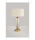 Clarkson Tubular Table Lamp 1 Light E27 Satin Gold/Cognac Glass/Ivory/Champagne 40cm Velvet Shade-7