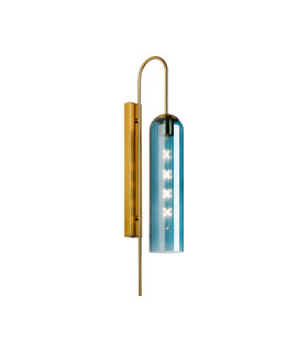 Clarkson 70cm Curved Wall Light 1 Light E27 Brass Gold / Blue-1