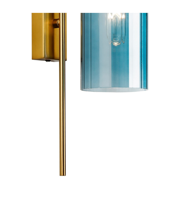 Clarkson 70cm Curved Wall Light 1 Light E27 Brass Gold / Blue-7