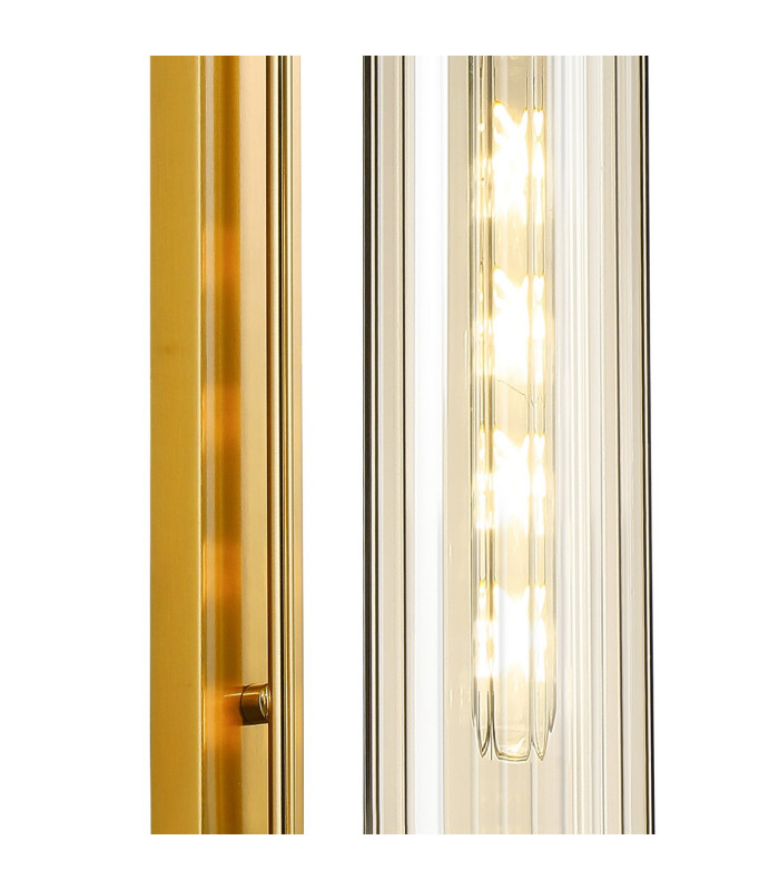 Clarkson 70cm Curved Wall Light 1 Light E27 Brass Gold / Cognac-5