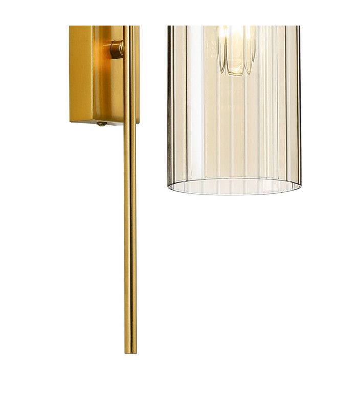 Clarkson 70cm Curved Wall Light 1 Light E27 Brass Gold / Cognac-6