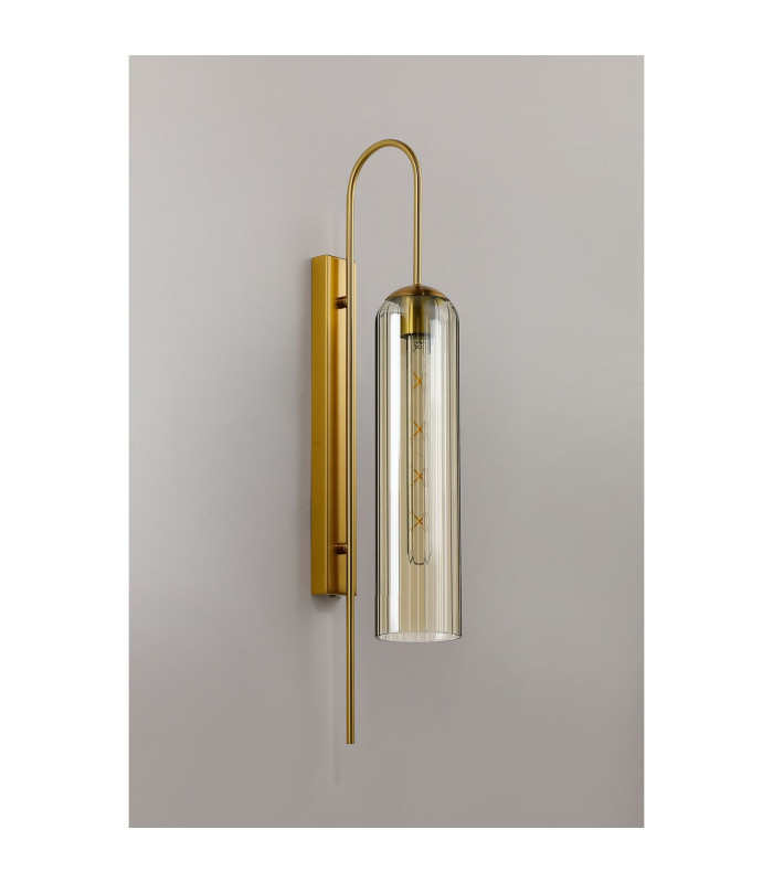 Clarkson 70cm Curved Wall Light 1 Light E27 Brass Gold / Cognac-7