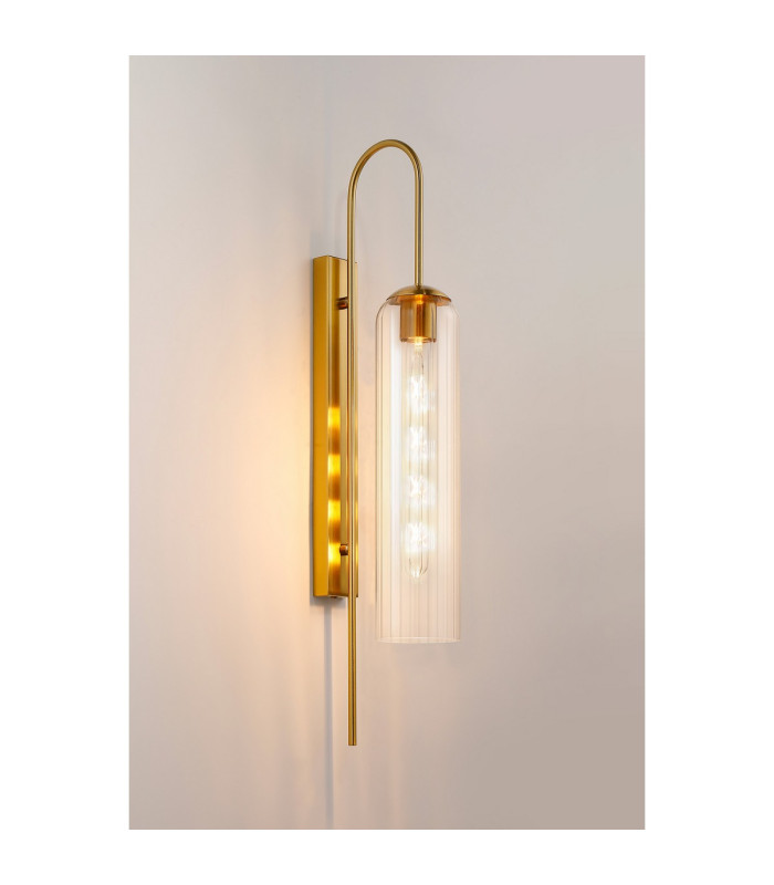 Clarkson 70cm Curved Wall Light 1 Light E27 Brass Gold / Clear-3