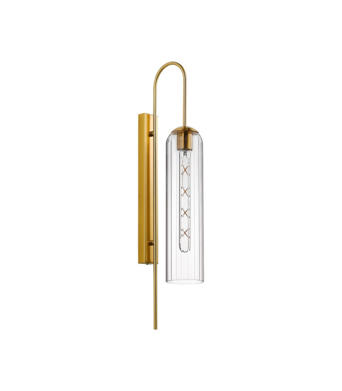 Clarkson 70cm Curved Wall Light 1 Light E27 Brass Gold / Clear-4