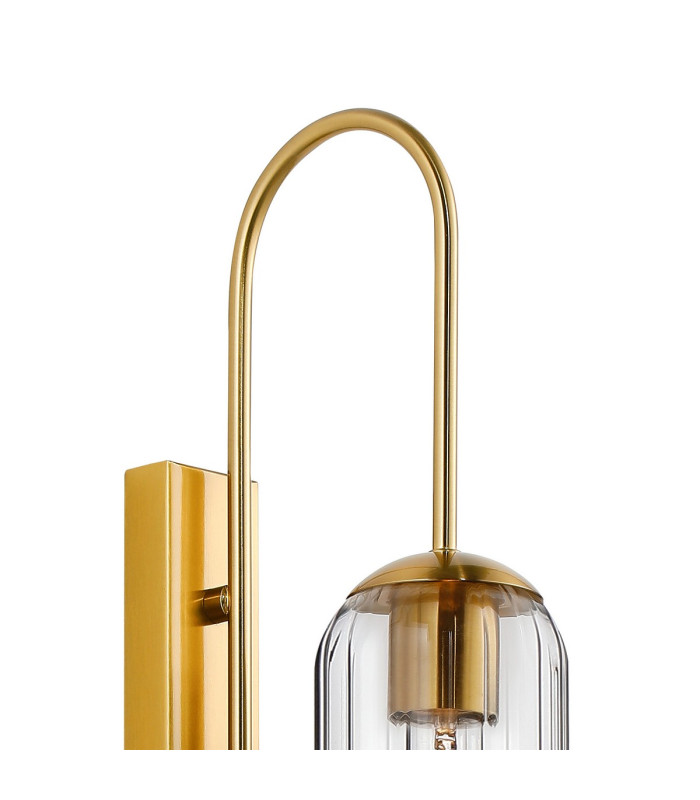 Clarkson 70cm Curved Wall Light 1 Light E27 Brass Gold / Clear-5