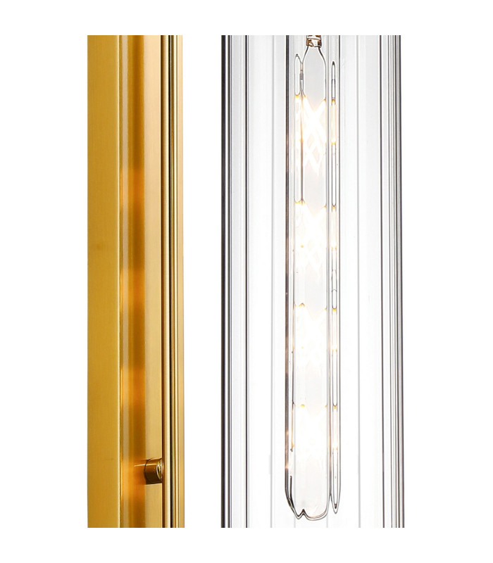 Clarkson 70cm Curved Wall Light 1 Light E27 Brass Gold / Clear-6