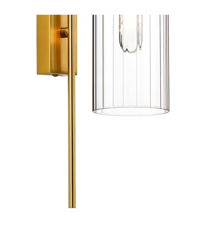 Clarkson 70cm Curved Wall Light 1 Light E27 Brass Gold / Clear-7