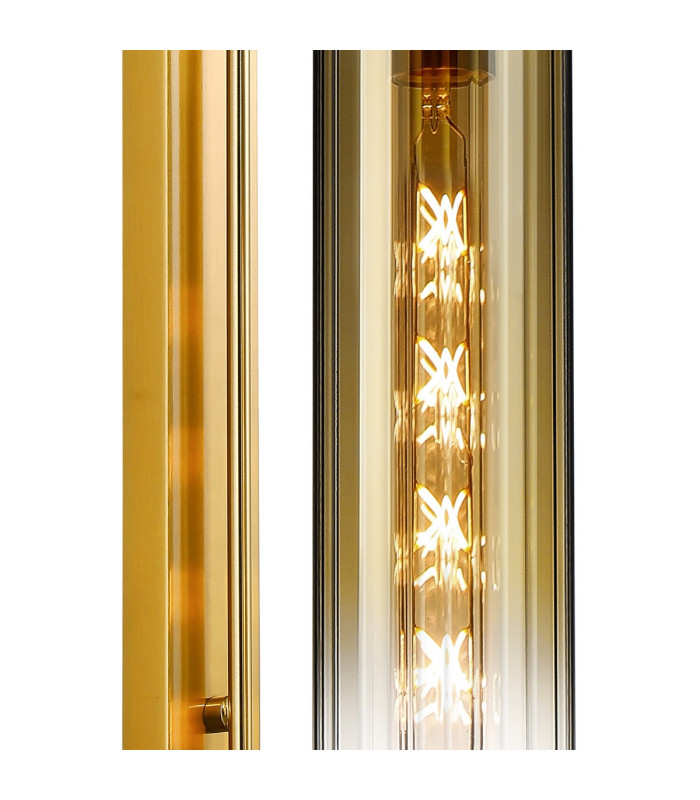 Clarkson 70cm Curved Wall Light 1 Light E27 Brass Gold / Gold Fade-6