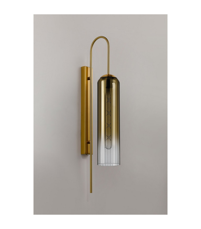 Clarkson 70cm Curved Wall Light 1 Light E27 Brass Gold / Gold Fade-8