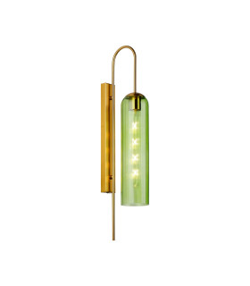Clarkson 70cm Curved Wall Light 1 Light E27 Brass Gold / Green-1